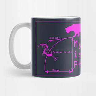 My Cat Is A Physicist – Pink Print Mug